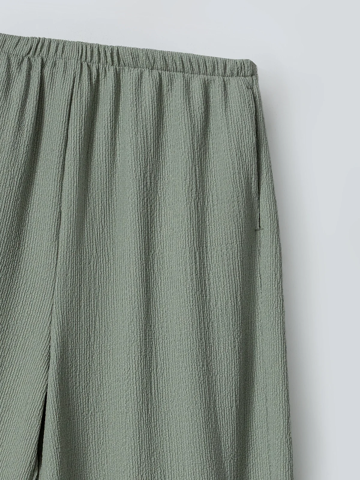 Брюки алладины женские зеленые свободного кроя - 8