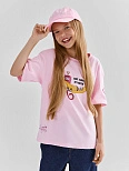 Футболка для девочек розовая с принтом