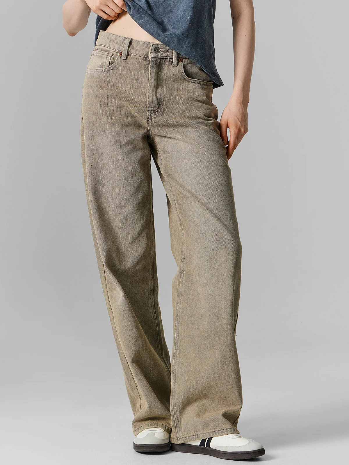 Джинсы женские Baggy fit серые - 4