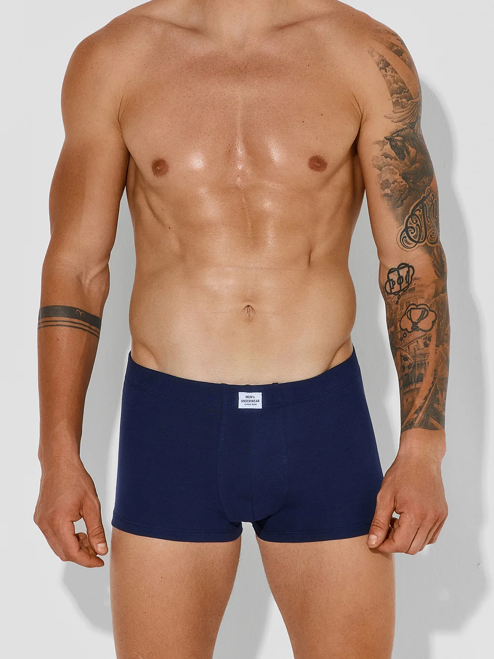 картинка Трусы боксеры мужские синие от магазина мужской одежды Mark Formelle