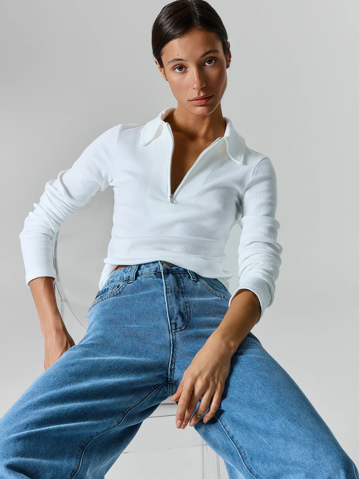 Джинсы Wide leg fit женские синие