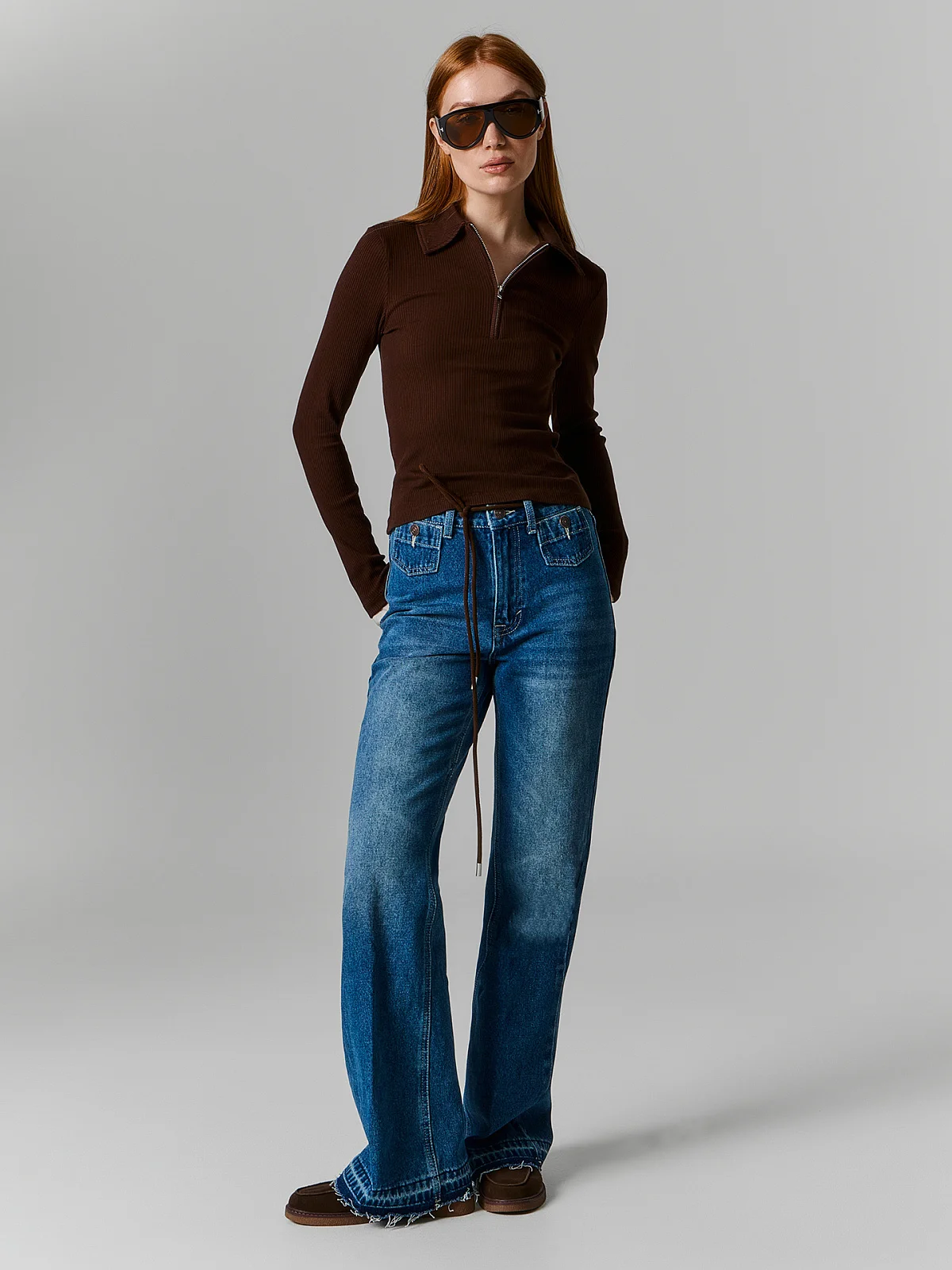 Джинсы Flare fit синие женские