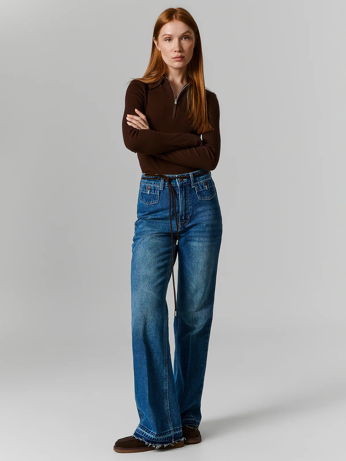 Джинсы Flare fit синие женские