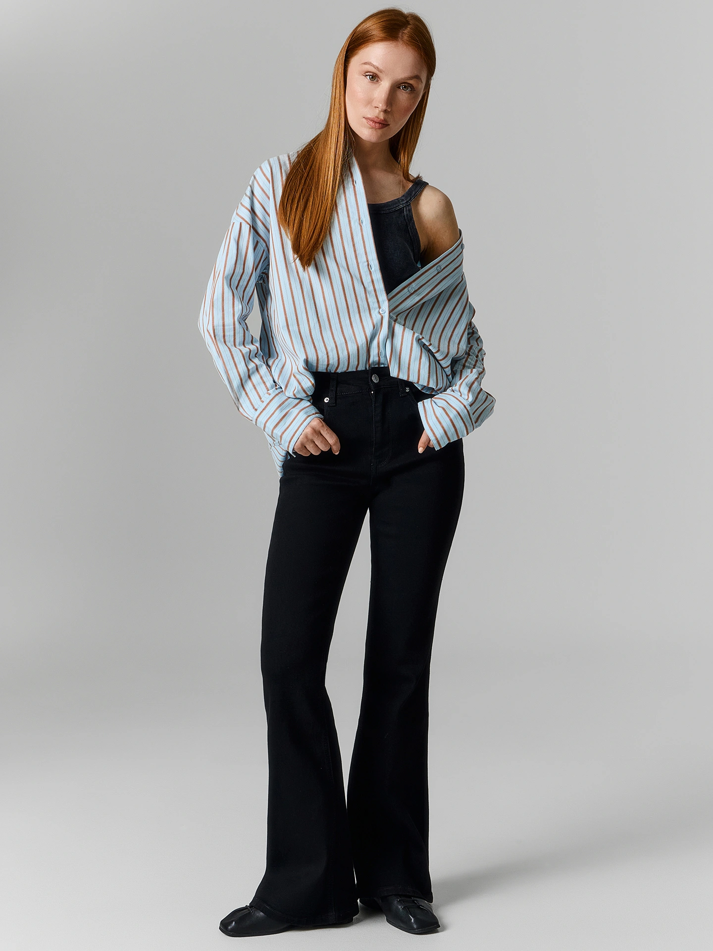 Джинсы Flare fit женские черные